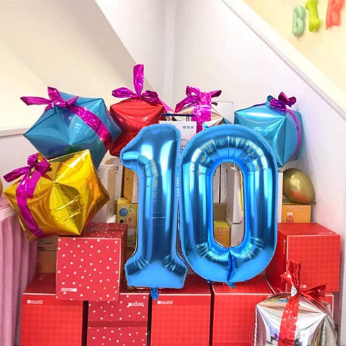 TONIFUL 40 Inch Blue Large Numbers Balloon, 0-9 Birthday Party Decorations, Big Number 3 Balloon for Celebrations
