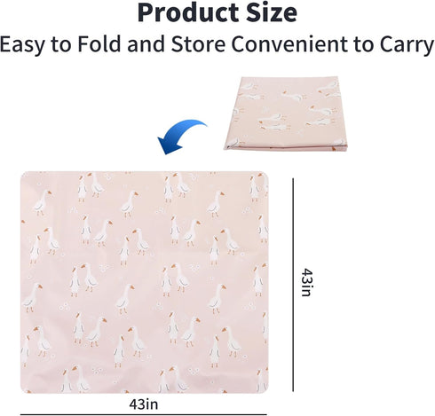 CoolaPeach 43"x 43") Splat Mat for Under High Chair/Arts/Crafts, Washable Baby Spill Mat Waterproof Non-Slip Floor