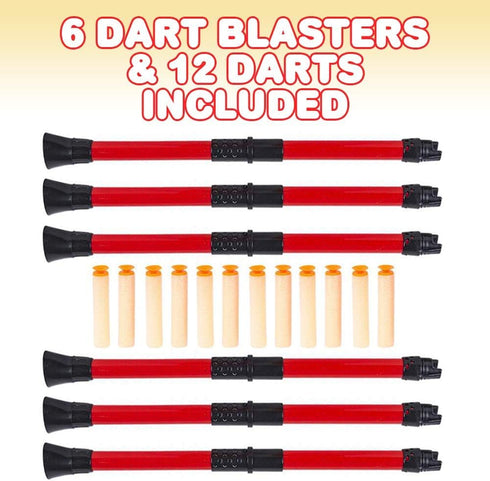 ArtCreativity Ninja Blow Darts Set of 6 - Blasters with 2 Darts Each, Ninja Toys for Kids, Halloween Costume
