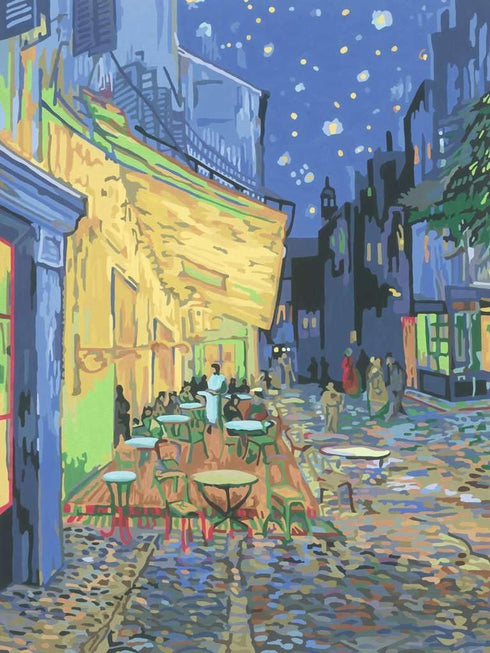 23519 14 Ravensburger Van Gogh: Caf Terrace at Night Paint by Numbers Kit for Adults - - Painting Arts and Crafts