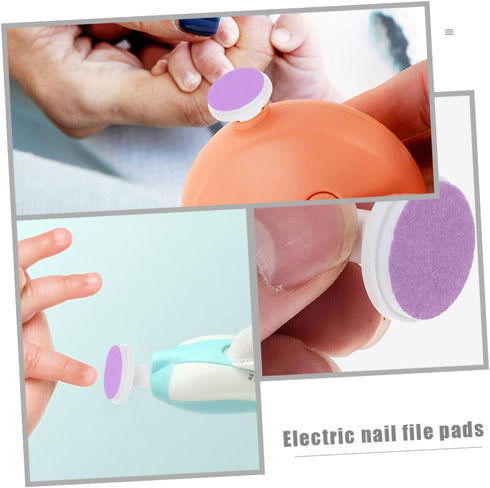 Trimmer 24 Baby Electric Nail Replacement Pads Pcs Nail Grinding Heads Sandpaper Pads for Infant Toddler Safe Gentle