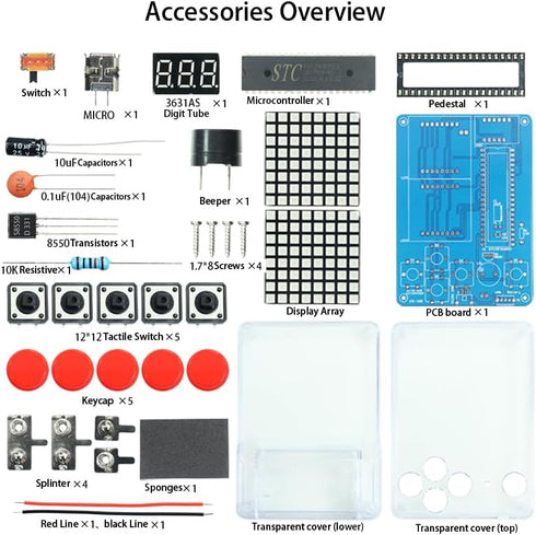 Gikfun DIY Retro Classic Electronic Soldering Kits, 4 Retro Classic Games for Middle/High School Projects