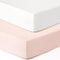 GRSSDER Jersey Crib Sheets for Girls, Stretchy Ultra Soft Fitted Sheets Set 2 Pack, Universal Fit for Standard Crib