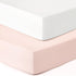 GRSSDER Jersey Crib Sheets for Girls, Stretchy Ultra Soft Fitted Sheets Set 2 Pack, Universal Fit for Standard Crib