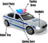 2 Pack Metal Diecast NY Police Cars Pull Back Battery Powered with LED Headlights and Siren Sounds 1:32 Scale