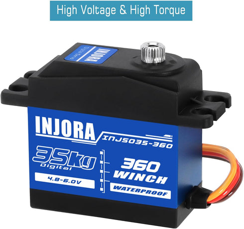 35KG 360 25T 8mm*16mm Winch SCX10 Model(8mm*16mm) INJORA Digital Servo Waterproof Rotation and Servo Spool for PRO RC