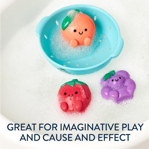 Set 3 1 6 Itzy Ritzy Bath Squirter Toys of Textured, Fruit-Shaped Bath Toys & Sprinkle Strainer Itzy Splash Pals