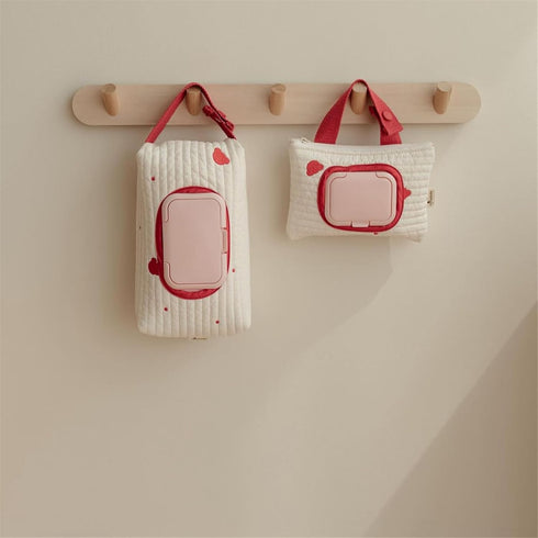 LFRXION Embroidered Bear Wet Wipe Pouches Portable Baby Wipe Holder Embroidery Baby Storage Bag for Travel