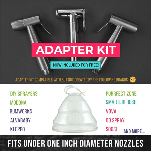 Cloth Diaper Sprayer Splatter Shield with Gusset Stretcher + Laundry Mitts, Ergonomic Design for Rinsing Cloth Diapers