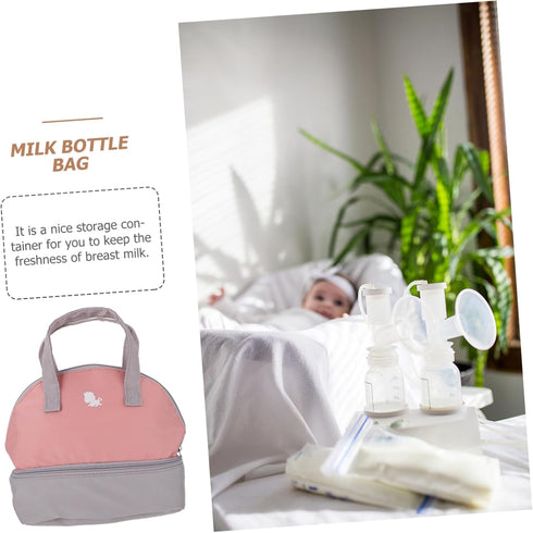 ibasenice Portable Breast Milk Storage Bag for Travel Insulated Cooler Pouch Adjustable Strap Milk Organizer