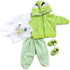 Reborn Baby Girl Boy Dolls Clothes - 4 pcs Sets for 22 Inch Dolls, Green Frog Outfit Accessories