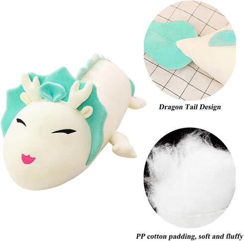 Hofun4U Dragon Plush Pillow, 50 Inch Stuffed Animals, Christmas Birthday Gift for Kids and Adults