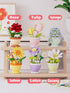 Jollcnoia Tulip Mini Flower Bonsai Building Toy Potted Plant Blocks Artificial Particle Flower Botanical