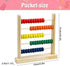 Wooden Abacus for Kids Math - 50 Beads Counting Toy, Multi-Color Counters for Preschool Learning & Development