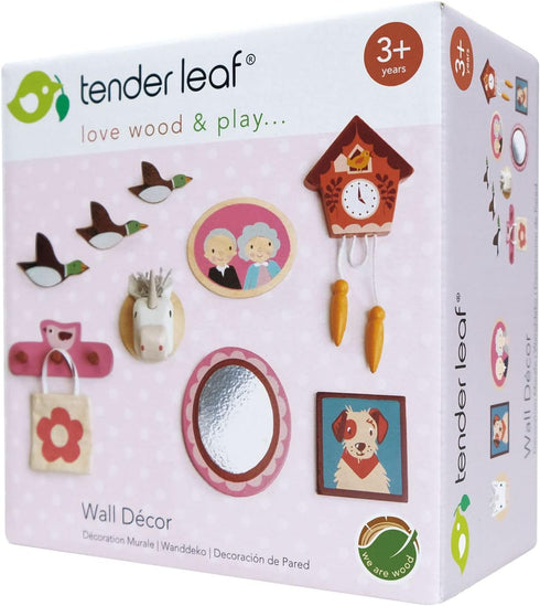 10 1:12 3+ Tender Leaf Toys - Wall Dcor - Pcs Dollhouse Miniature Decorations Kit - Scale Mini Doll House Accessories