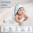 32"x32", 100% 6 Pack 2 Muslin Hooded Baby Towels for Newborns, Cotton Layers Super Soft Absorbent Breathable, Baby Bath
