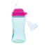 2 Pack 12oz, 12+ 2 Pack, Nuby No Spill Printed Thirsty Kids No-Spill Sip-it Sport Cup with Soft Spout and Lid - Months