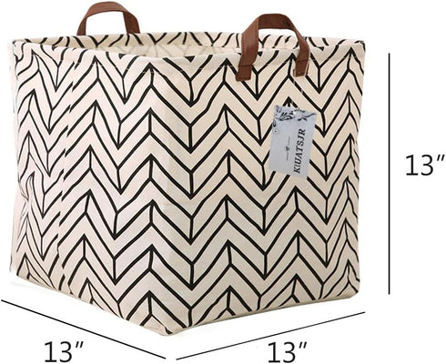 KIUATSJR Square Storage Basket Fabric Organizer Bin for Toys,Books,Clothes,Gifts,Pets-Perfect