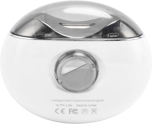 Trimmer, 3 Electric Nail Safe Use Concealed Cutter, Whisper Quiet, LED Light, Nail Scraps Storage, Gears, White, USB