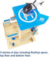 Wooden Police Station Playset Toy, Multicolor 3-Level Pretend Play Dollhouse Set with Figures
