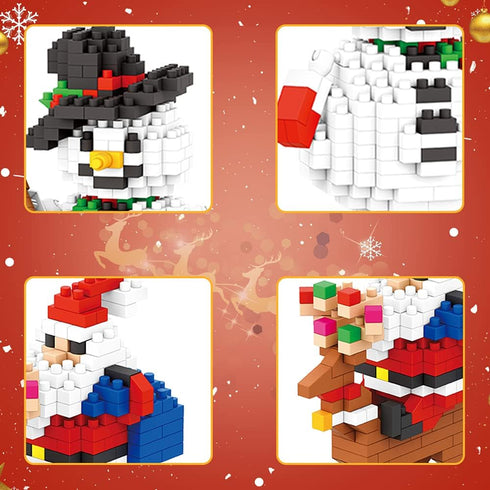 Christmas Building Block Set, 2024 Santa Claus and Snowman Character Set, 720 Pieces for Kids Over 9
