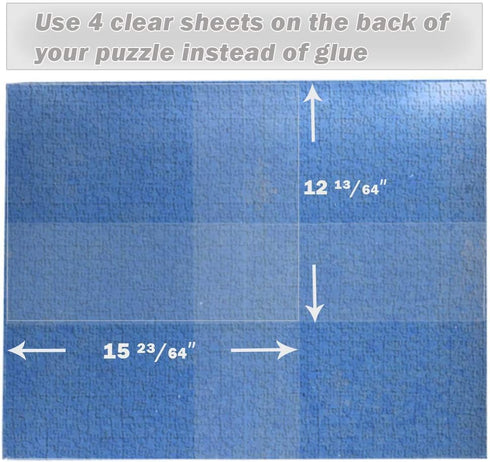 5 1000 Preserve X Piece Puzzle Clear Glue Sheets Adhesive Saver Peel and Stick Extra Large Thick No Mess with Hanging
