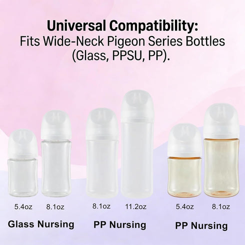AETUXU 9m+ 6 Count(Extra Silicone Replacement Nipple Compatible with Pigeon Baby Bottle,Fit for Pigeon Baby Bottle
