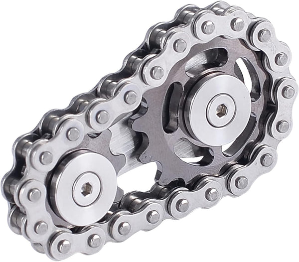Osteczz Bike Chain Gear Fidget Spinner, Metal Sprocket Chain Fidget Toy Stress Anxiety