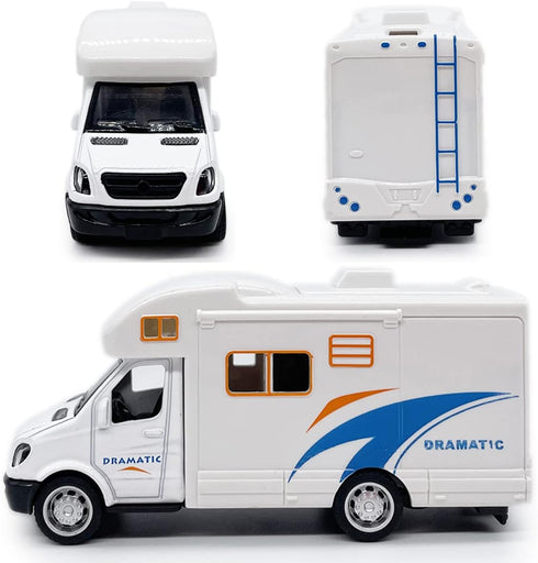 Toy Camper RV Trailer Towing Supercar, Diecast Motorhome Toys for Boys, Pull Back Cars for Outdoor Adventure Play Set