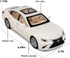 BDTCTK 1/32 Model Car Compatible for Lexus Ls500h, Zinc Alloy Pull Back Toy with Sound and Light, White Gift for Kids