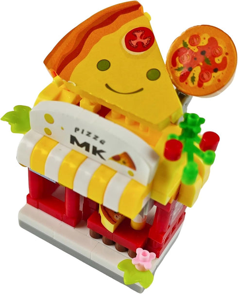 Gearblox Set Pizza Shop Street City View Mini House Festival Micro Building Toy Blocks for Home Decor Toys Gifts