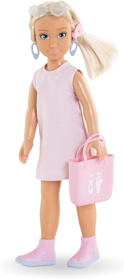 Corolle Girls Valentine Shopping Surprise Set, Fashion Doll and 6-Piece Accessory Set for Kids Ages 4 Years+