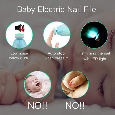 YYINHUI Trimmer Baby Nail File with Light Safe Electric Nail Clippers Kit for Newborn Infant Toddler Kids Toes