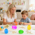 WODMAZ 24 Packs Dinosaur Building Blocks for Easter Basket Stuffers, Easter Egg Hunt, Valentines Party Favors