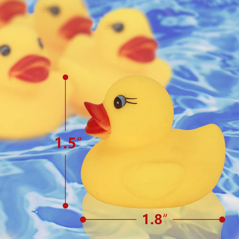 Novelty Place 12Pcs Rubber Duck Float Ducky Baby Bath Shower Toy, Yellow Mini Bath Duckies