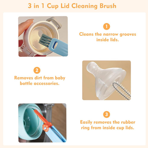 JXMLTT 3 1 3 1 Tools3PCS in Cup Lid Cleaning Brush, Portable Cup Cleaner Brush, Water Bottle Cleaner Brush