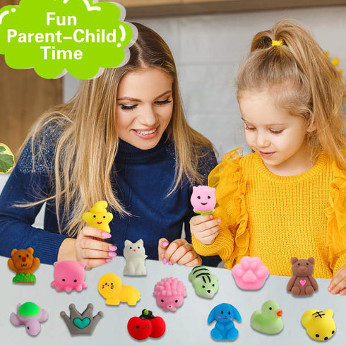 100 Pack 4- 8 8-12 Squishies Toys, Tiny Mochi Squishy Fidget Toys Random Bulk Party Favors for Kids Goodie Bag Pinata