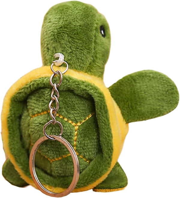Green Mini Tortoise Plush Toy, Cute Sea Turtle Keychain Pendant, Cartoon Plush Doll for Birthday Gift Bag Accessories