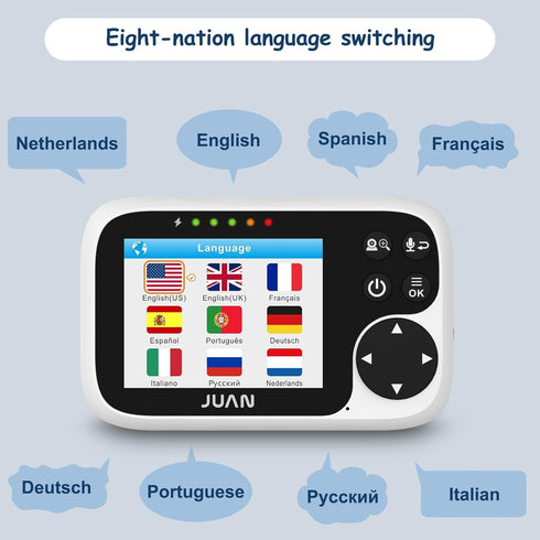 JUAN 100% 3500mAh 1000ft 2-Way Baby Monitor with Camera and Audio, No WiFi Private, Long Battery, Range Connection