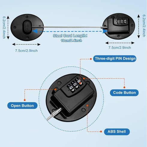 AOSITE 1 Pcs Black Fridge Lock Combo for Adults & Kids
