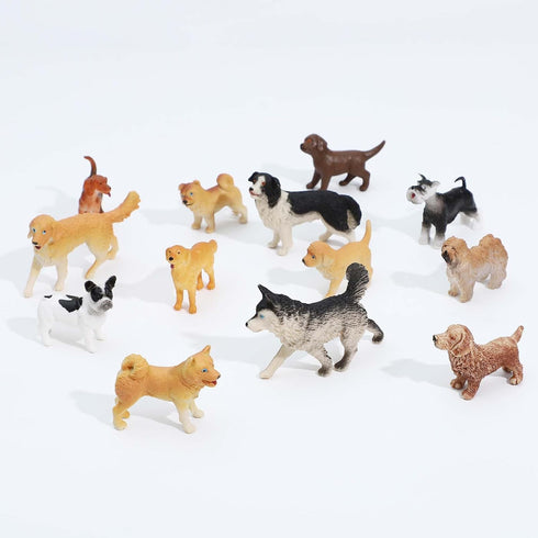 ONEST 20 Pieces Mini Dog Figurines Playset - Hand Painted Tiny Dogs, Realistic Detailed Plastic Puppy Figures for Kids