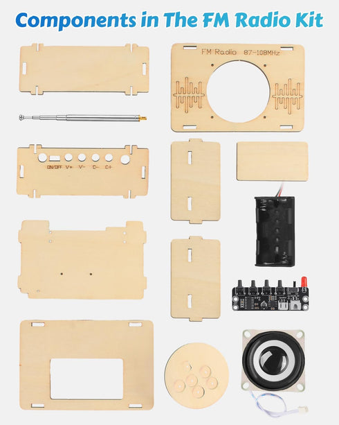 Poraxy 8-12 12-14, 8-10, 9 11 13 15 16+ Science Kits for Kids Age STEM Kits Build Your Own FM Radio Kit, Electronic DIY