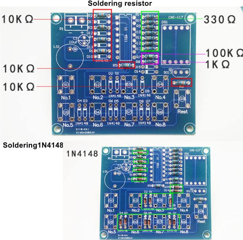 CD4511 DIY Eight-Way Digital Display Answering Machine Kit for Training Electronic Production Skills Competition