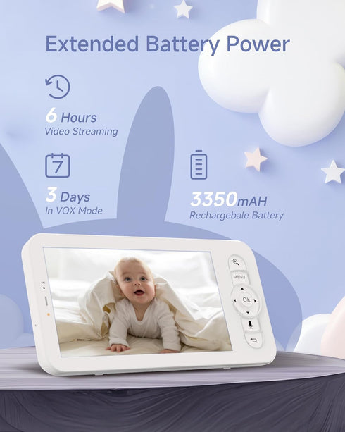 ARENTI 2K/3MP 6, (D3) Baby Camera Monitor, WiFi Smartphone App, Super Night Vision, Crying Detection, Auto Tracking