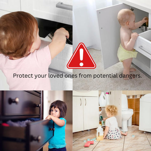 Child Safety Cabinet Locks (6 Pack) – Adjustable Baby Proofing Strap Latches with Strong 3M Adhesive