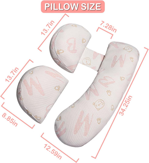 Oskeray Pregnancy Maternity Pillow for Sleeping, Support for HIPS, Backs, Legs, with Detachable and Adjustable Cover