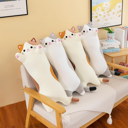 27inch) Cat Plush Stuffed Animals Cute Long Cat Body Pillow Plushies Soft Huggable Kitty Pillows for Girls Kids Adults