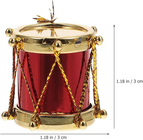 HOMSFOU Miniature Drum Models, 4pcs Mini Drum Accessories for Dollhouse Music Room Decor, 1:12 Scale