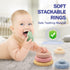 Jyusmile Baby Toys for 6-12 Months, Montessori Stacking Blocks, Soft Teething Toys & Sensory Balls