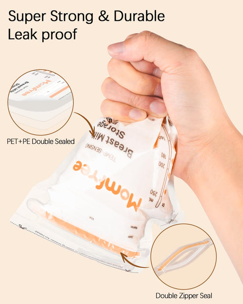 Standing60PCS Milk Bag with Self